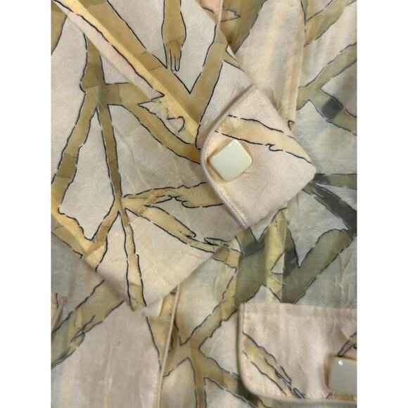 Clara Sun Woo Button Front Jacket Blazer Sheer Yellow Women’s Small - Picture 3 of 6